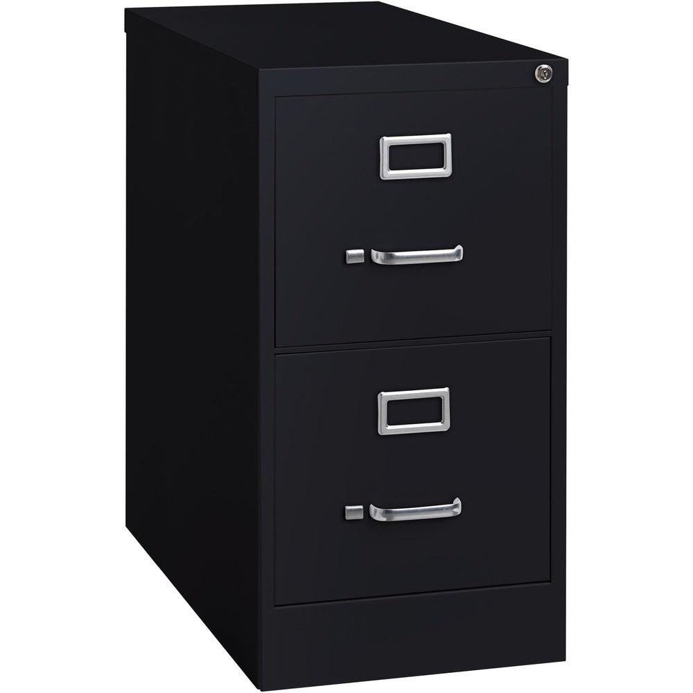 Image of Lorell 2-Drawer Vertical File, w/ Lock, 15"x25"x28-3/8", Black
