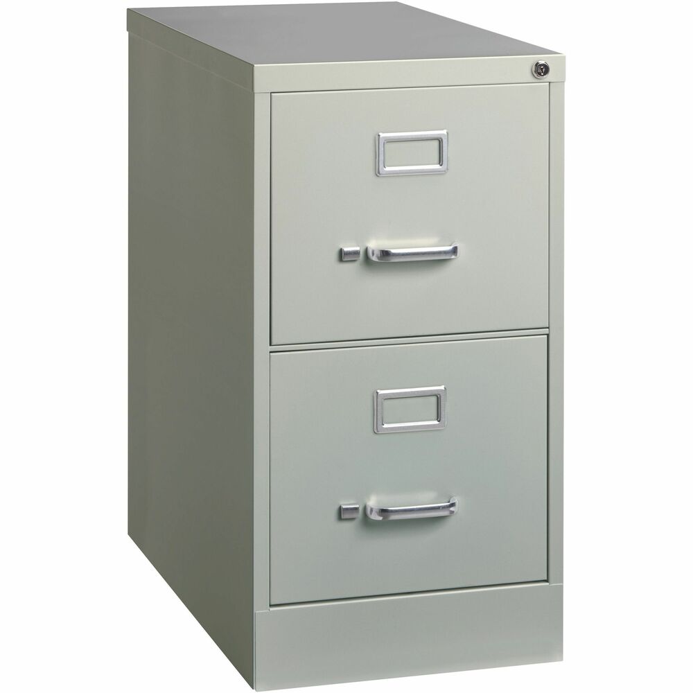 Image of Lorell 2-Drawer Vertical File, w/ Lock, 15"x25"x28-3/8", Light Gray