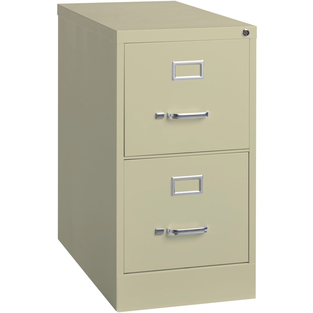 Image of Lorell 2-Drawer Vertical File, w/ Lock, 15"x25"x28-3/8", Putty