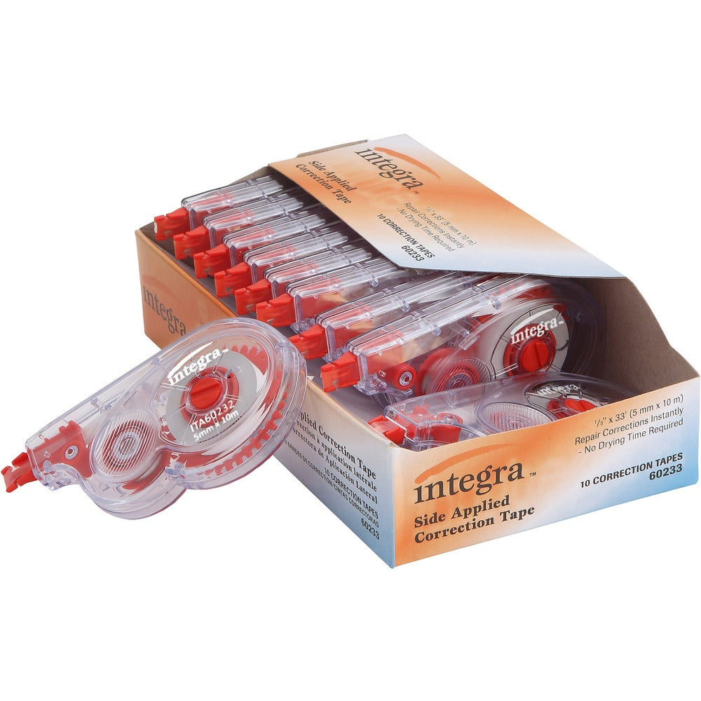 Image of Integra Correction Tape, Side Apply, 1/5"x394",10/PK,Smoke Dispenser