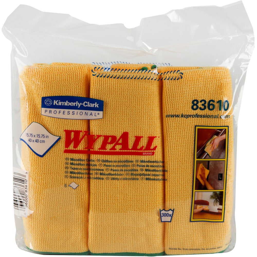 Image of Kimberly-Clark Professional Microfiber Cloths,General Purpose,15-3/4"x15-3/4",6/PK,YW