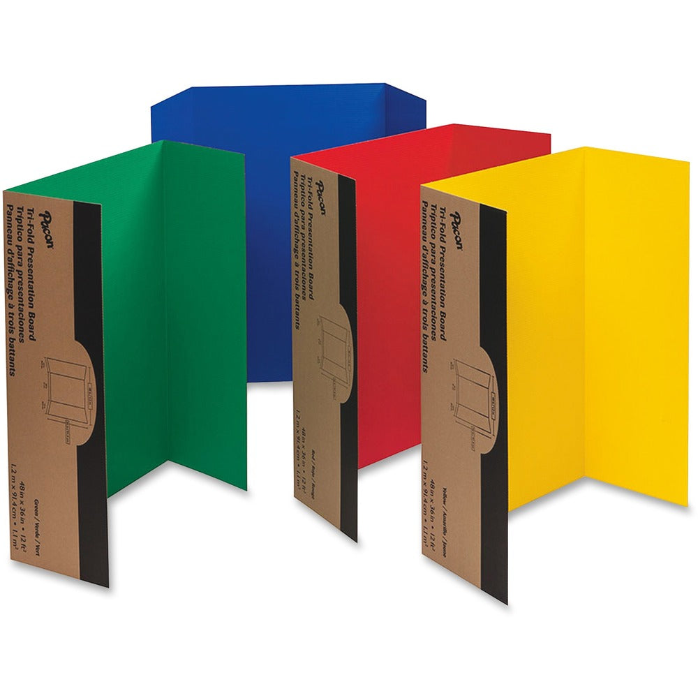Image of Pacon Single Walled Presentation Board,Tri-fold,48"x36",24/CT,AST