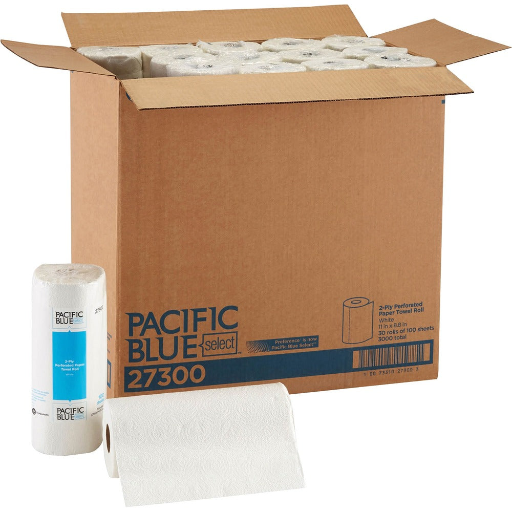 Image of Georgia-Pacific Perforated Towels,2-Ply,8-13/16"x11",100 SH/RL,30RL/CT,White