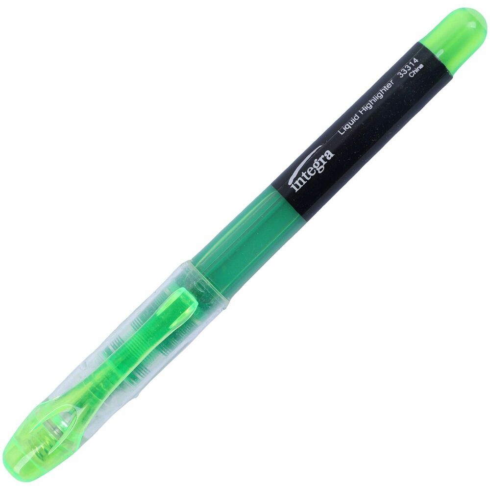 Image of Integra Liquid Ink Highlighter,Chisel Tip, 1 DZ, Fluorescent GN