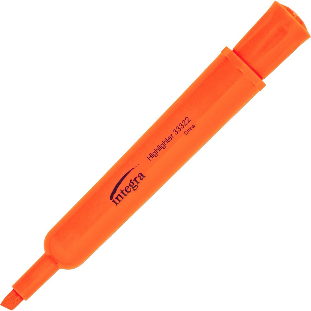 Image of Integra Desk Highlighter, Chisel Tip, 1 DZ, Fluorescent Orange