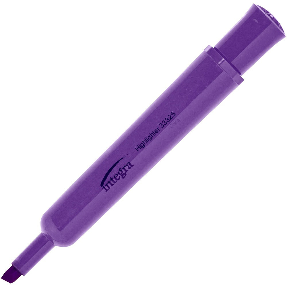 Image of Integra Desk Highlighter, Chisel Tip, 1 DZ, Fluorescent Purple