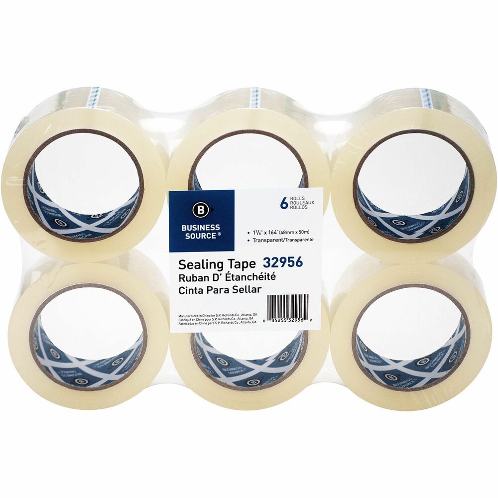 Image of Business Source Packaging Tape,Adhesive,3"Core,1-7/8"x164', 6/PK, CLEAR
