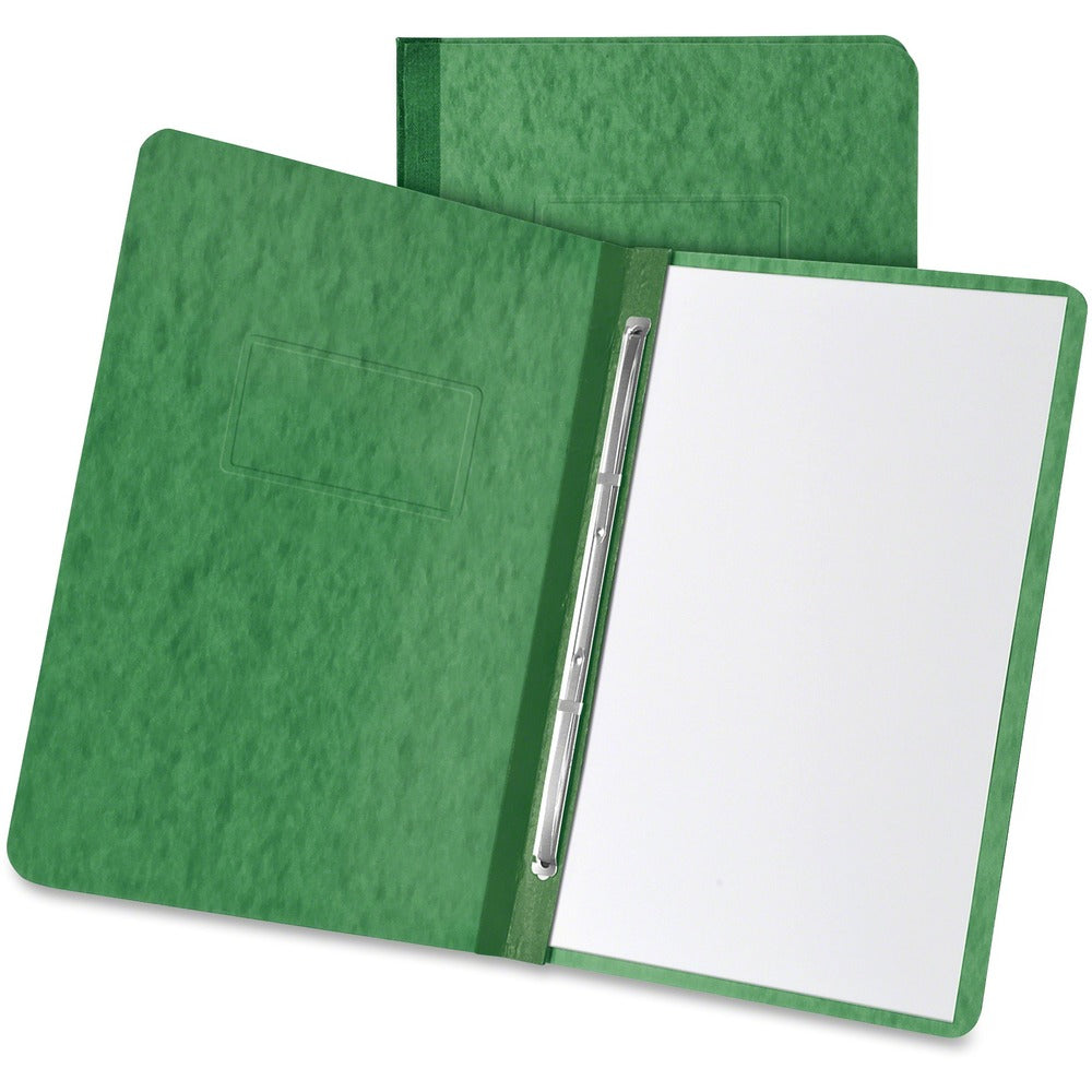 Image of Oxford Report Cover,Pressboard,Prong Clip,Letter,3" Cap,Dark Green
