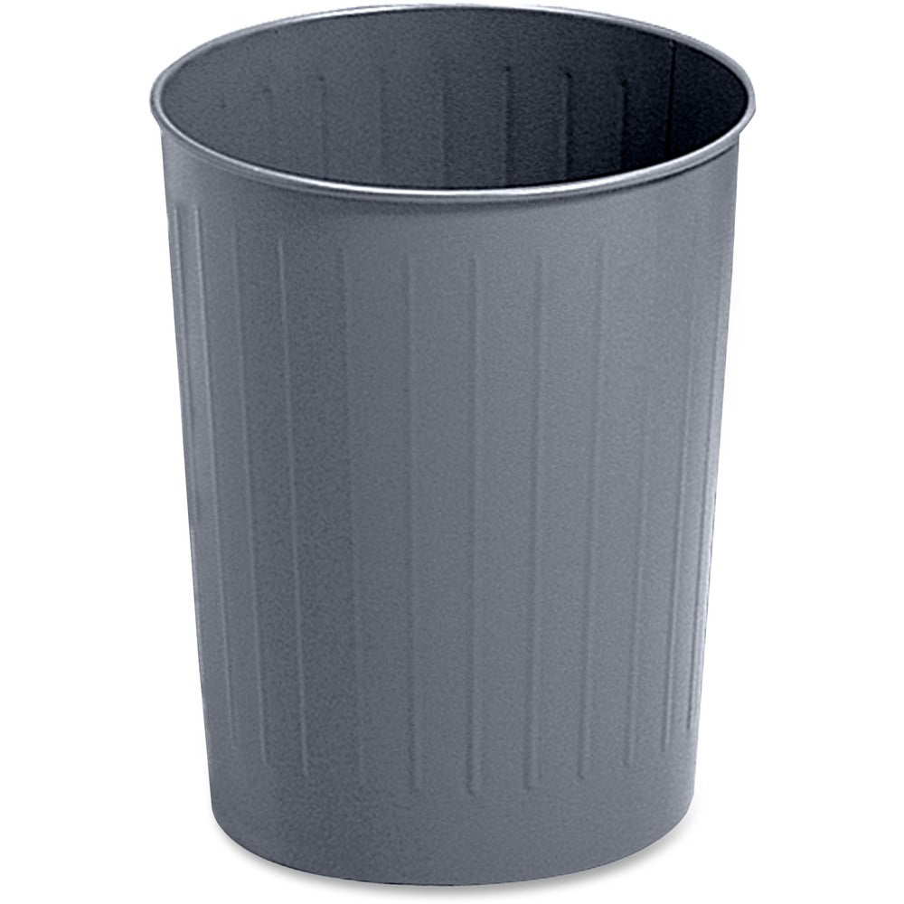 Image of Safco Wastebasket,Round,23-1/2 Quart,13"Dx14"H,Charcoal