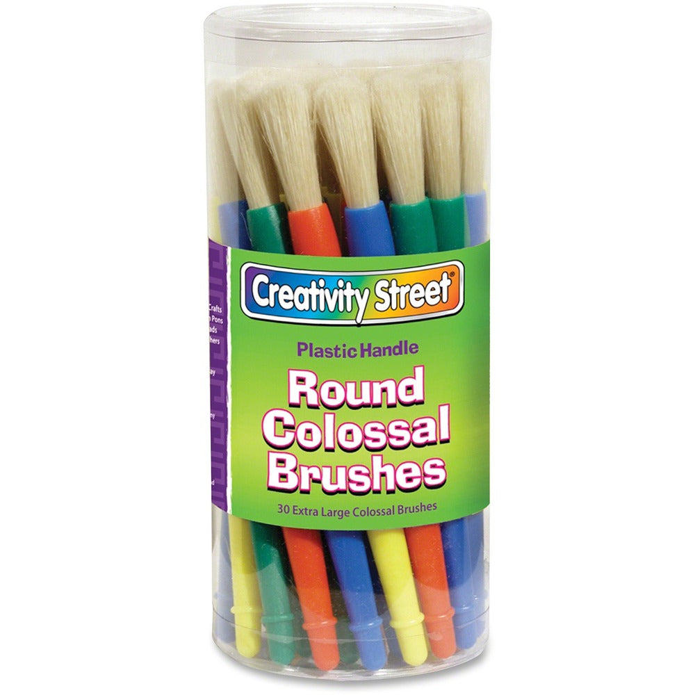 Image of Pacon Brush Set, Round, Natural Bristle, 30/ST, Assorted
