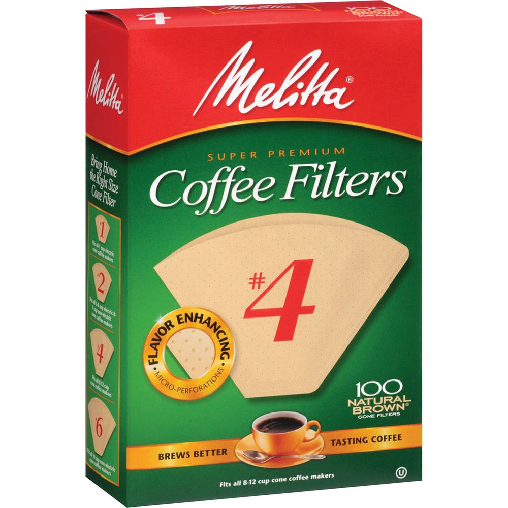 Image of Melitta Coffee Filters, Premium, No.4, 100/PK, Brown
