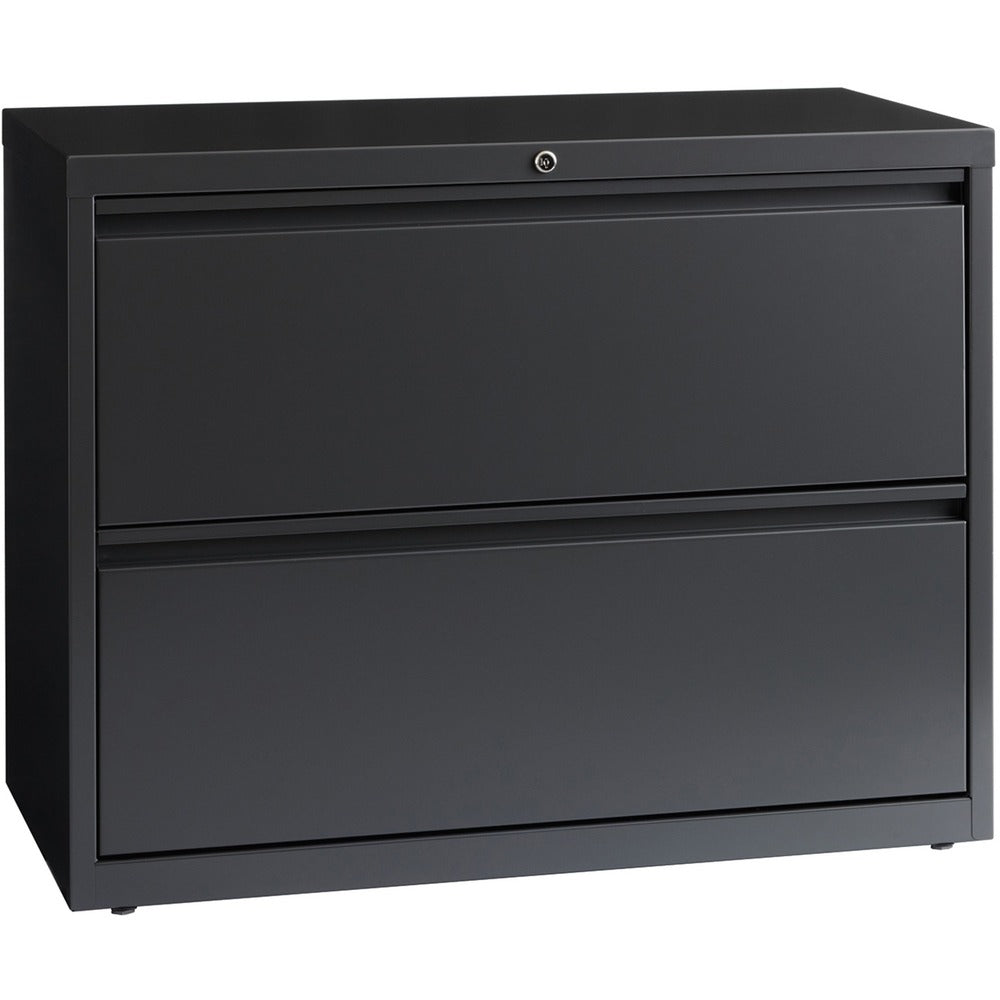 Image of Lorell Lateral File, 2-Drawer, 36"x18-5/8"x28-1/8", Charcoal
