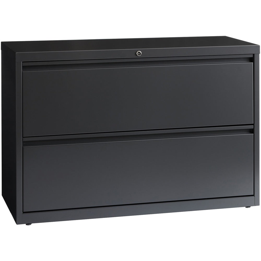 Image of Lorell Lateral File, 2-Drawer, 42"x18-5/8"x28-1/8", Charcoal