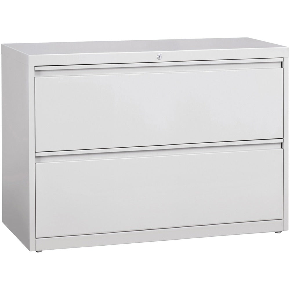 Image of Lorell Lateral File, 2-Drawer, 42"x18-5/8"x28", Lt Gray