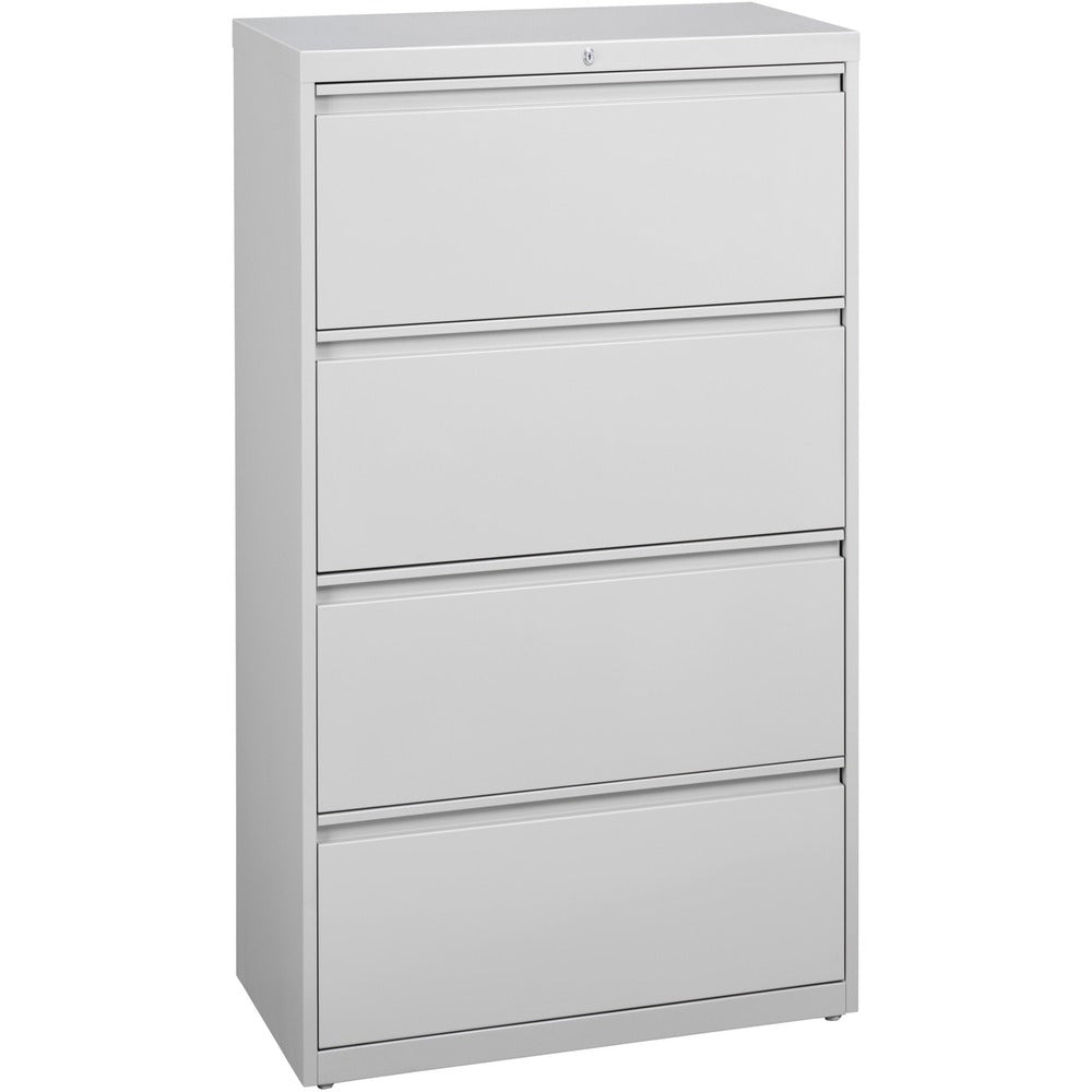 Image of Lorell Lateral File, 4-Drawer, 36"x18-5/8"x52-1/2", Lt Gray