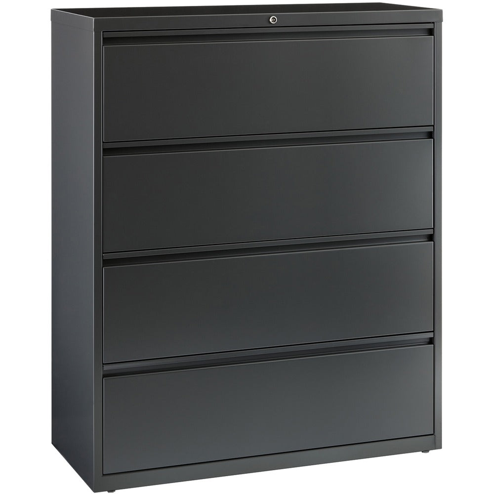 Image of Lorell Lateral File, 4-Drawer, 42"x18-5/8"x52-1/2", Charcoal