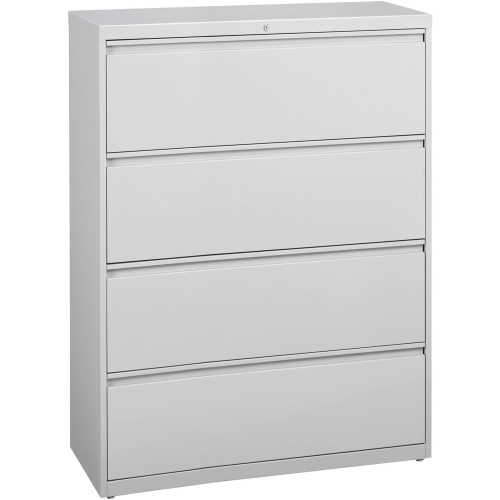 Image of Lorell Lateral File, 4-Drawer, 42"x18-5/8"x52-1/2", Lt Gray