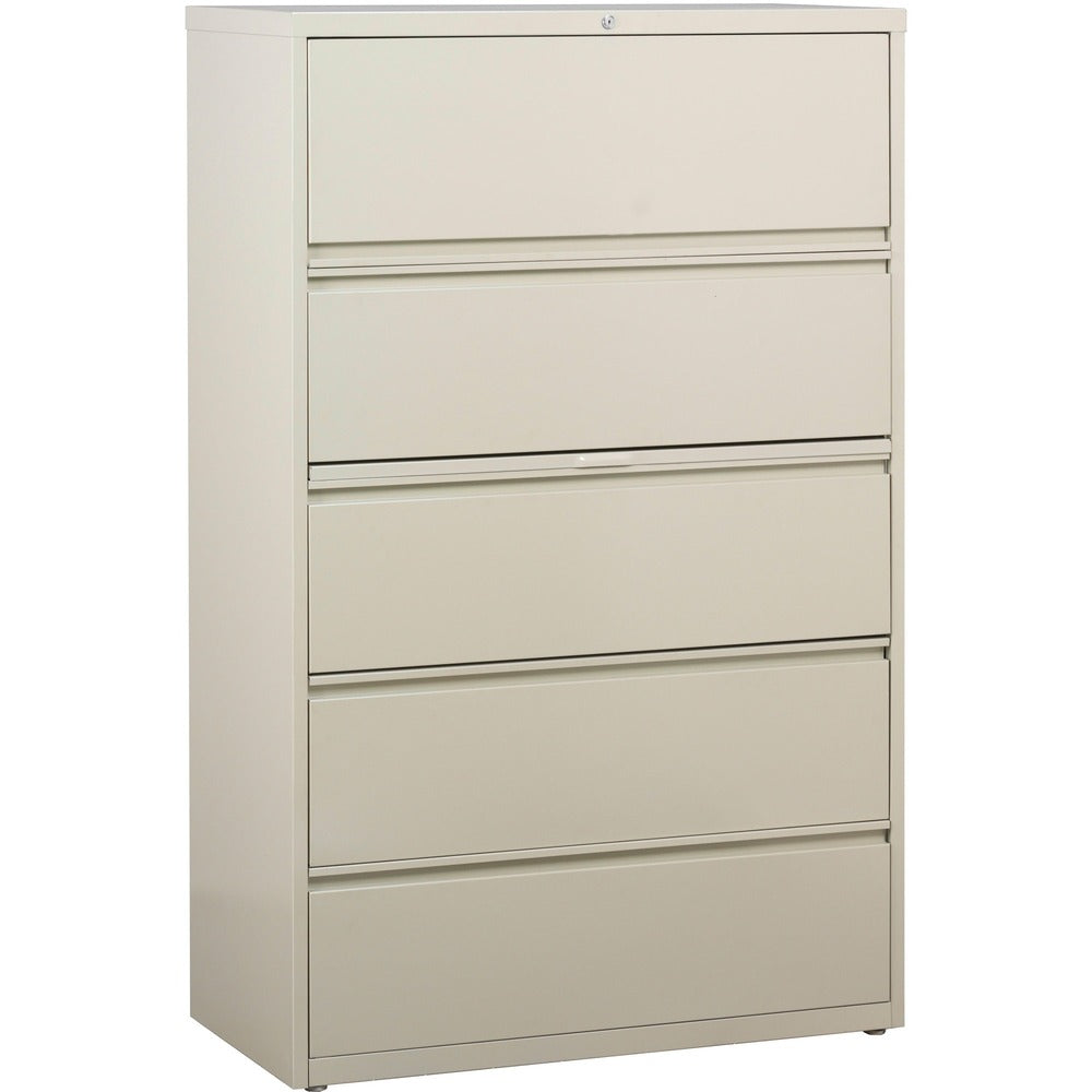 Image of Lorell Lateral File, 5-Drawer, 36"x18-5/8"x67-5/8", Putty