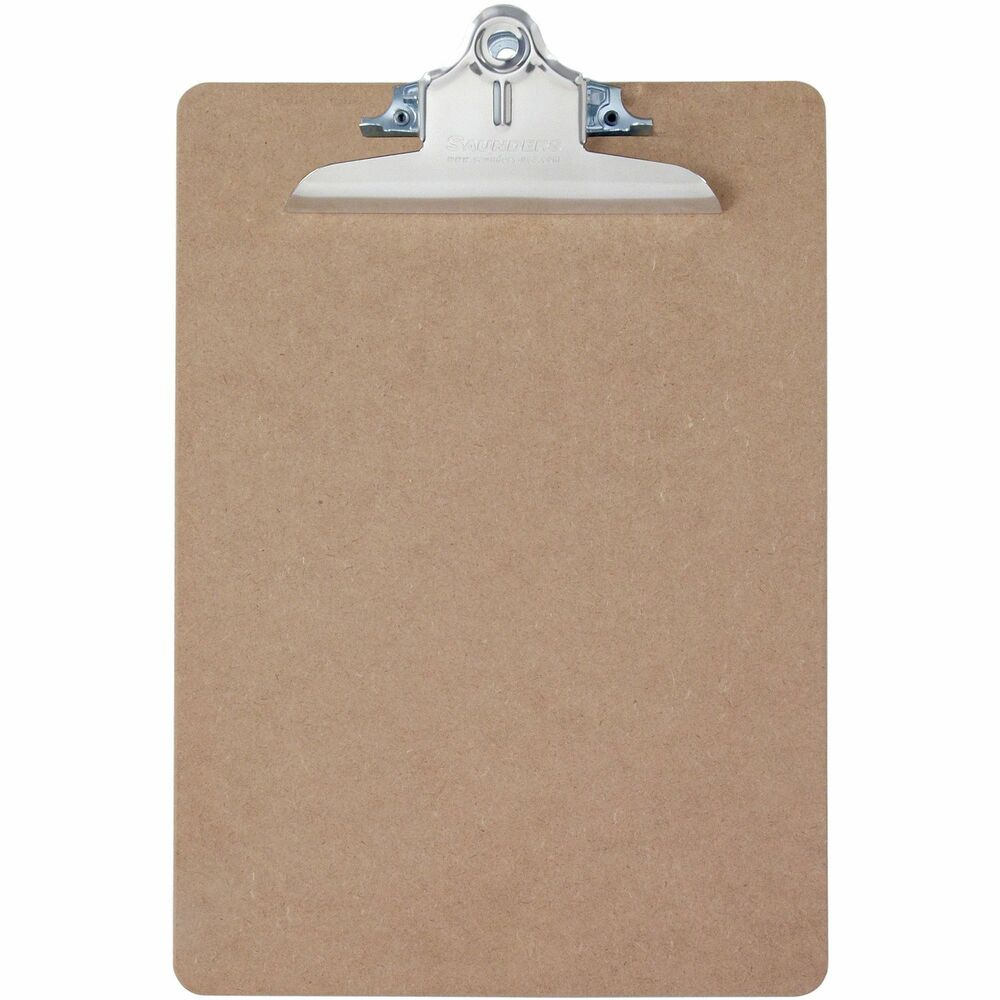Image of Saunders Hardboard Clipboard, Letter, 9"x1/8"x12-1/2", Brown