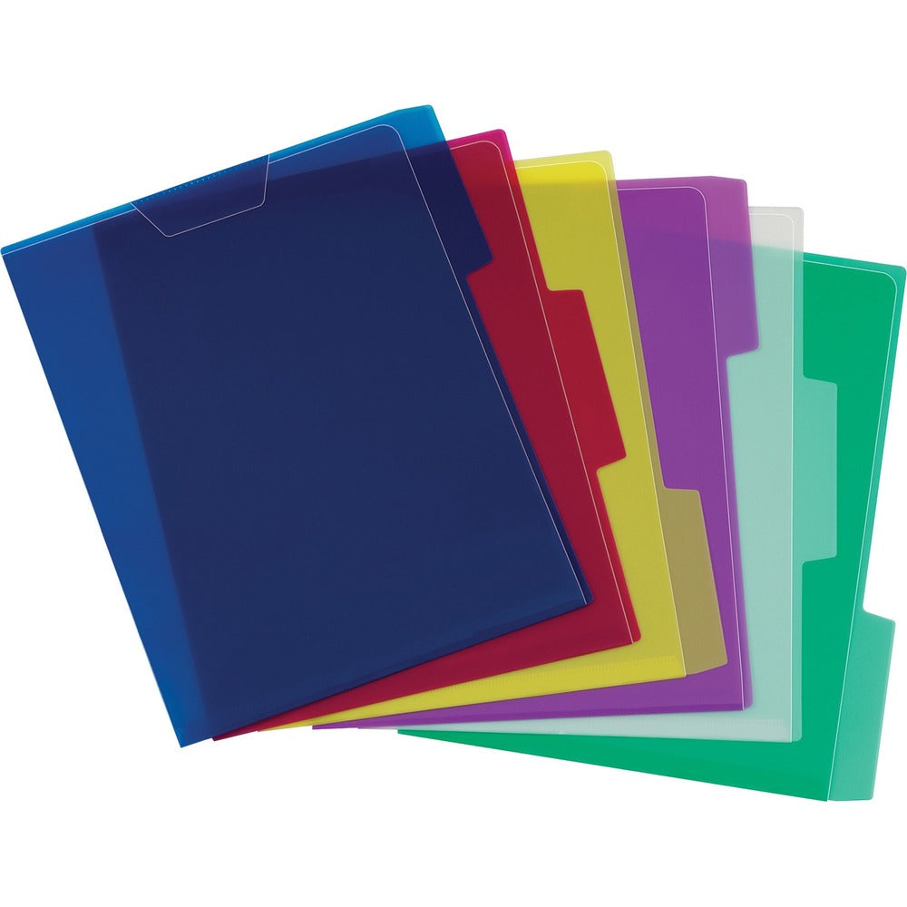 Image of Pendaflex Poly View Folder, 1/3 Cut Tabs, Letter, 6/PK, Assorted