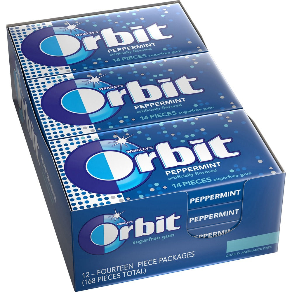Image of Mars, Inc Orbit Gum, Sugar-free,14/Pcs/PK,12 Packs/BX, Peppermint