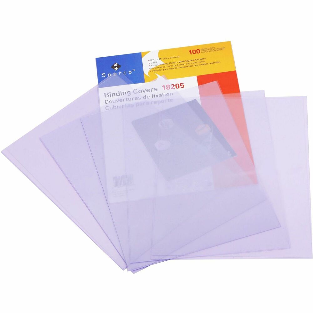 Image of Sparco Presentatn Covers,Sqre Cnr, Pln, 9mil,11"x8-1/2",100/BX,CL