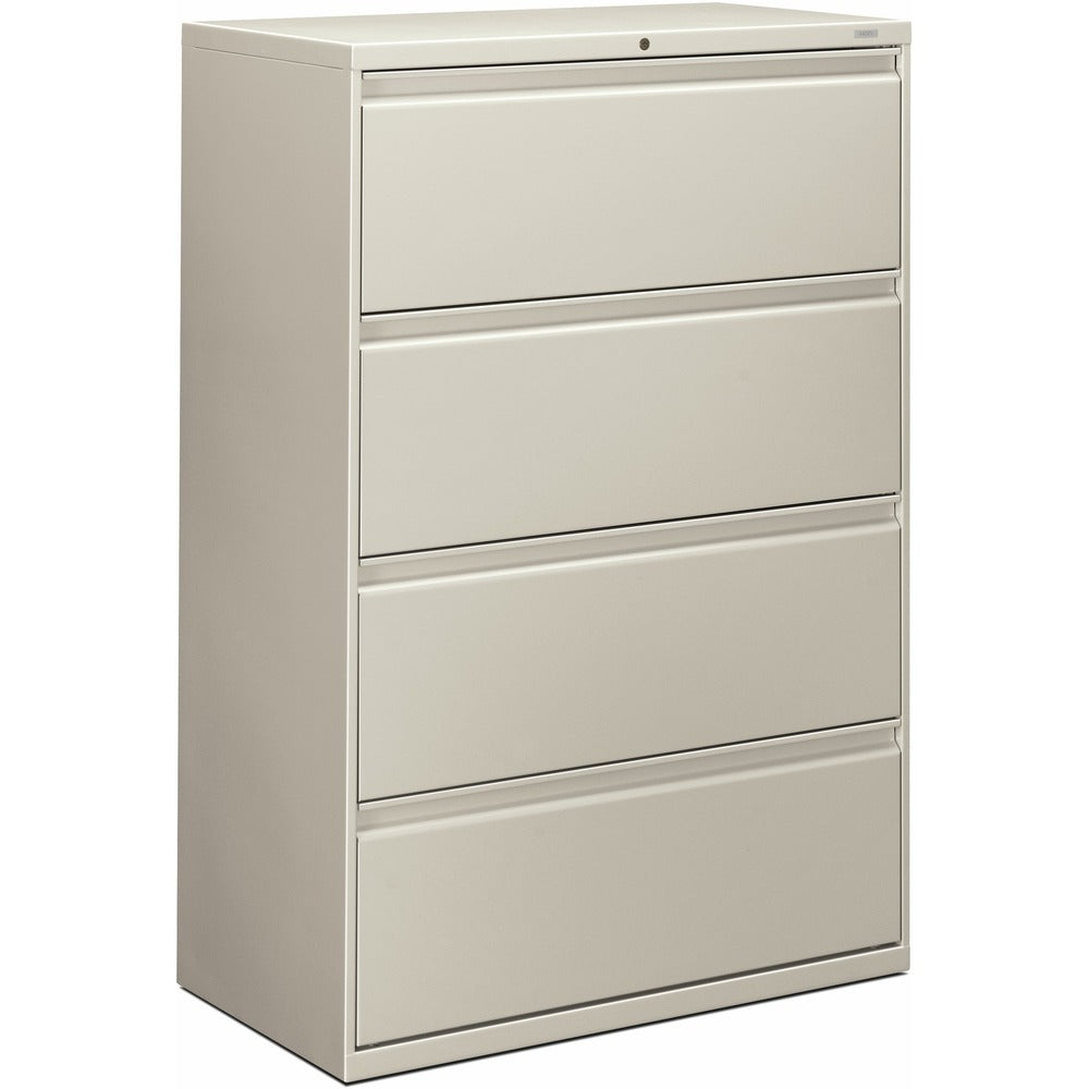Image of The HON Company 4-Drawer Lateral File, W/Lock, 36"x19-1/4"x53-1/4", Lt Gray