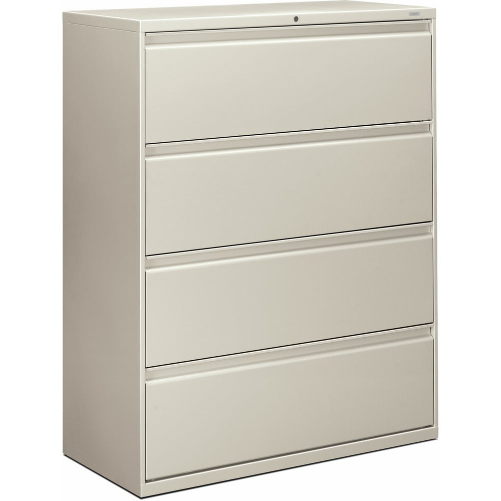 Image of The HON Company 4-Drawer Lateral File, W/Lock, 42"x19-1/4"x53-1/4", Lt Gray
