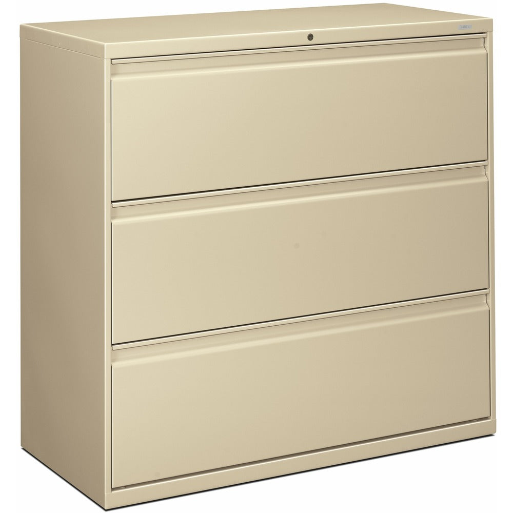 Image of The HON Company 3-Drawer Lateral File, W/Lock, 42"x19-1/4"x40-7/8", Putty