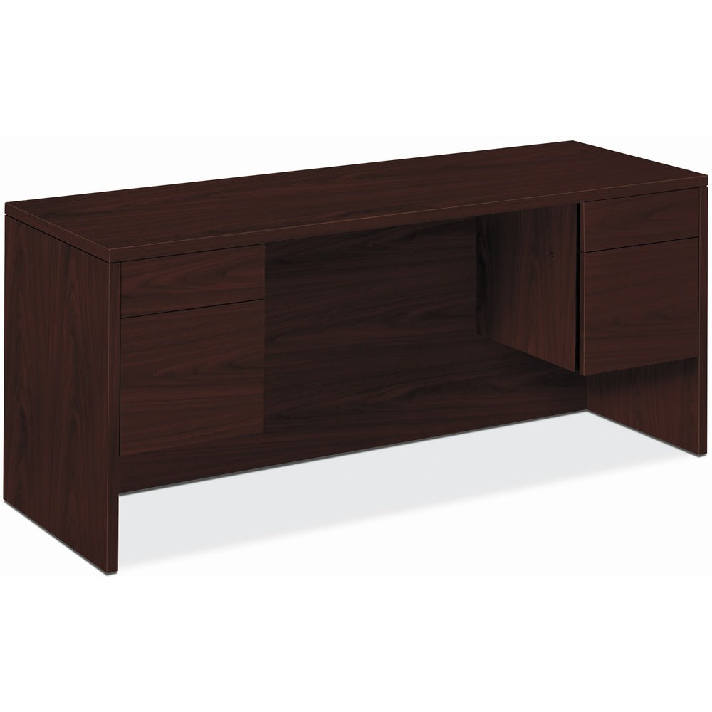 Image of The HON Company Kneespace w/Credenza, B/F, 60"x24"x29-1/2", Mahogany