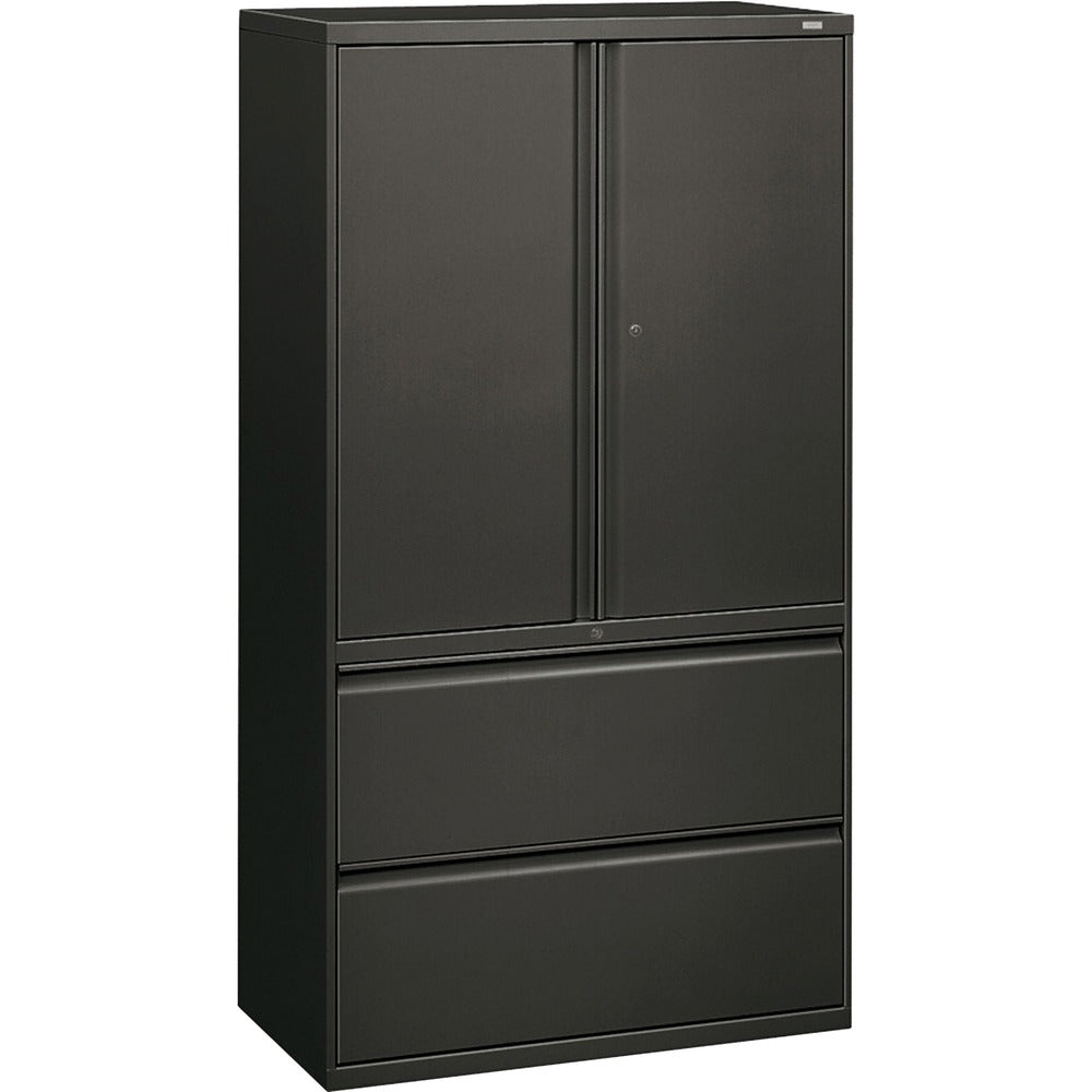 Image of The HON Company Lateral File,w/ Storage,2-drawer,36"x18"x64-1/2",Charcoal