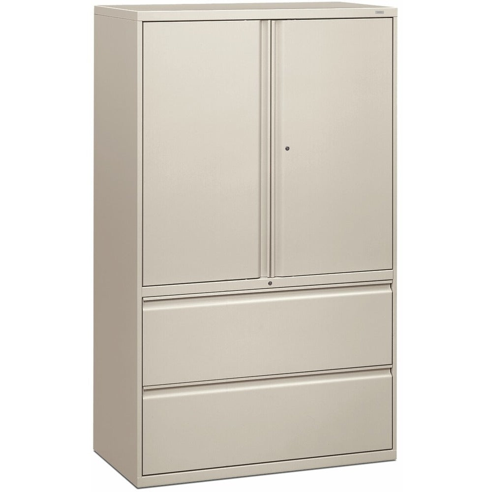 Image of The HON Company Lateral File,w/ Storage,2-drawer,42"x18"x64-1/2",Light Gray