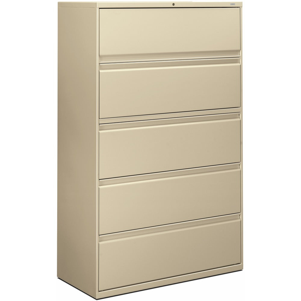 Image of The HON Company 5-Drawer Lateral File, W/Lock, 42"x19-1/4"x67", Putty