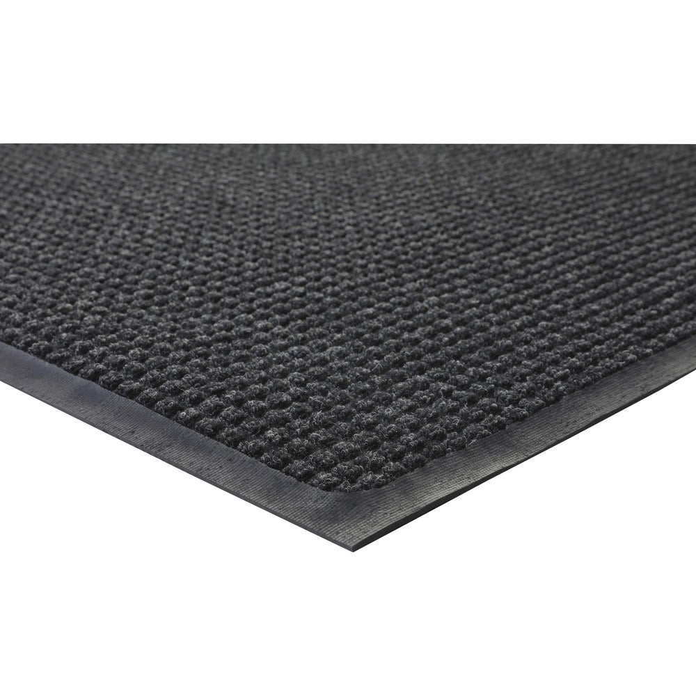 Image of Genuine Joe Indoor/Outdoor Mat, Rubber Cleated Backing, 3'x5', Charcoal
