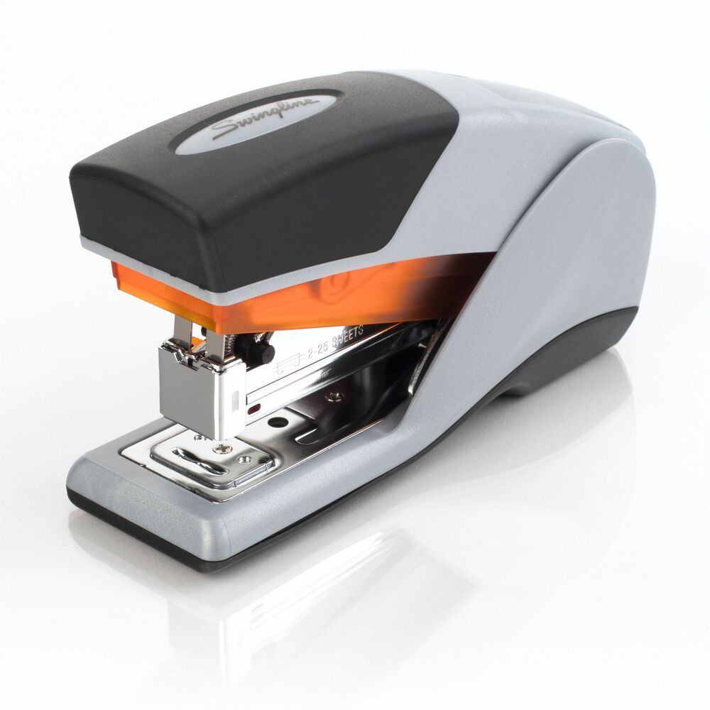 Image of Swingline Light Touch Stapler, Soft Grip, 105 Staples, Black/Charcoal