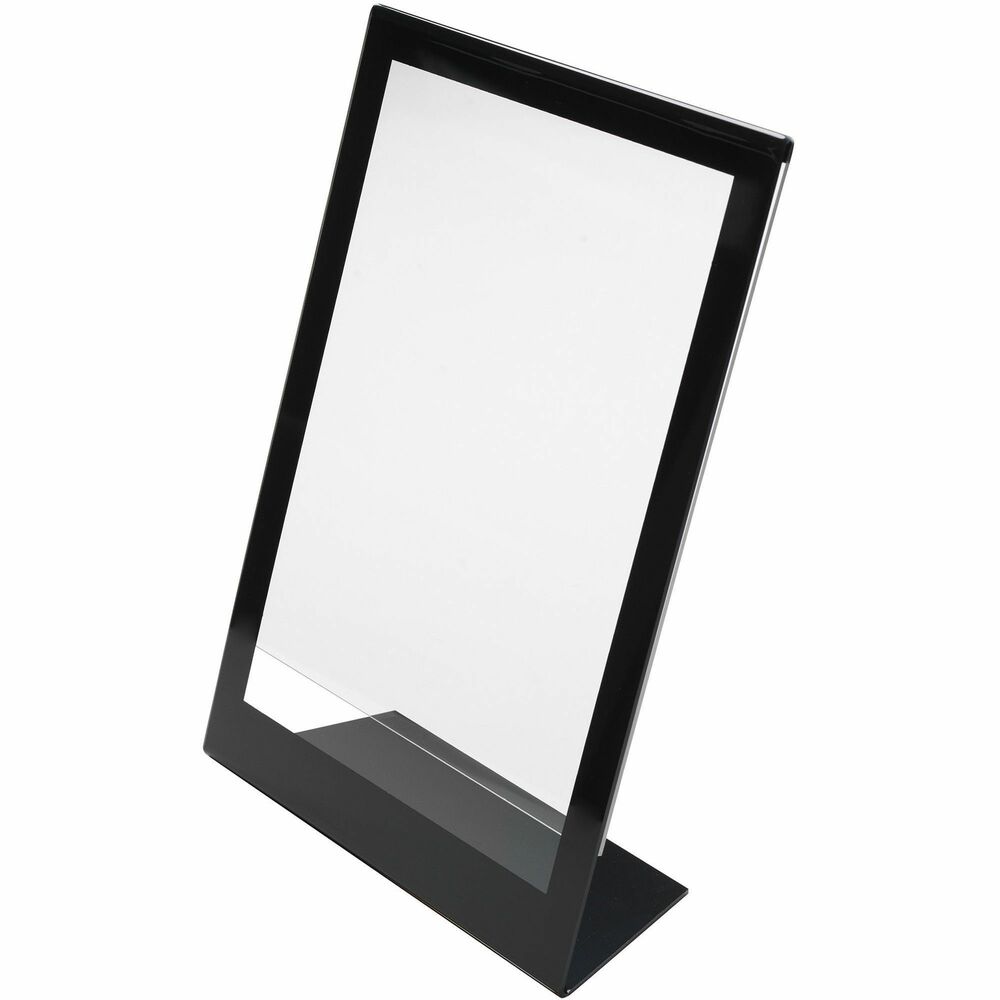 Image of Deflecto Slanted Standup Sign Holder, Insert 8-1/2"x11", Black