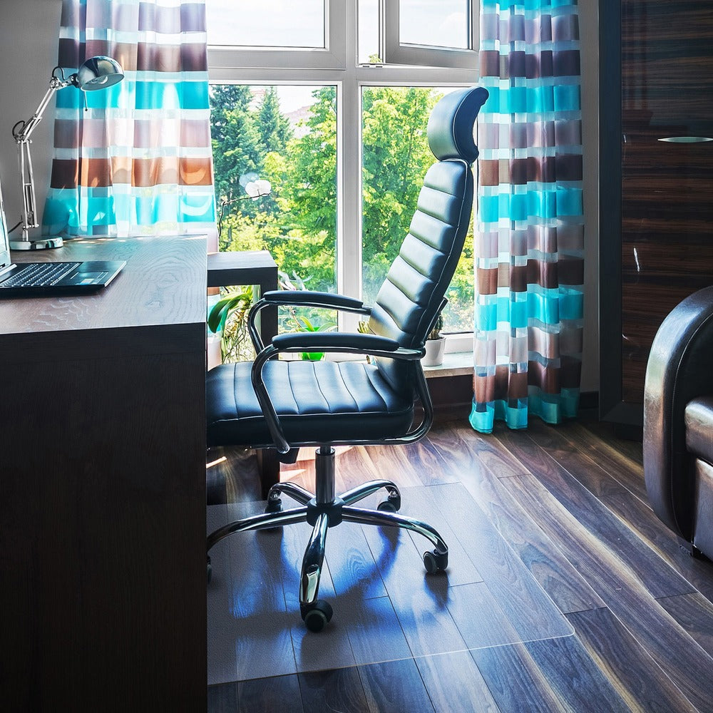 Image of FloorTex Hard Floor Chairmat,Smooth Back, Rectangular,48"x79", Clear