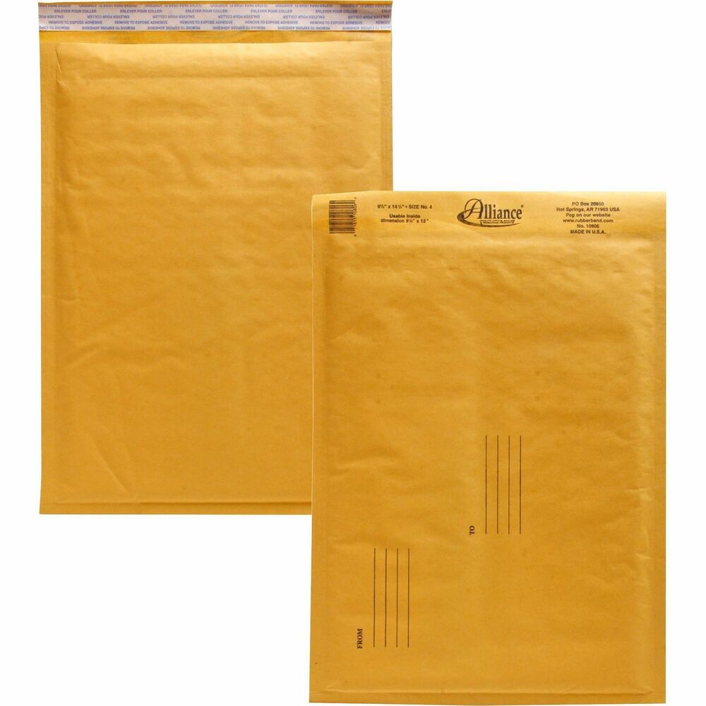 Image of Alliance Rubber Company Envelopes,No. 4,Bubble Cushioned,25/CT,9-1/2"x14-1/2"