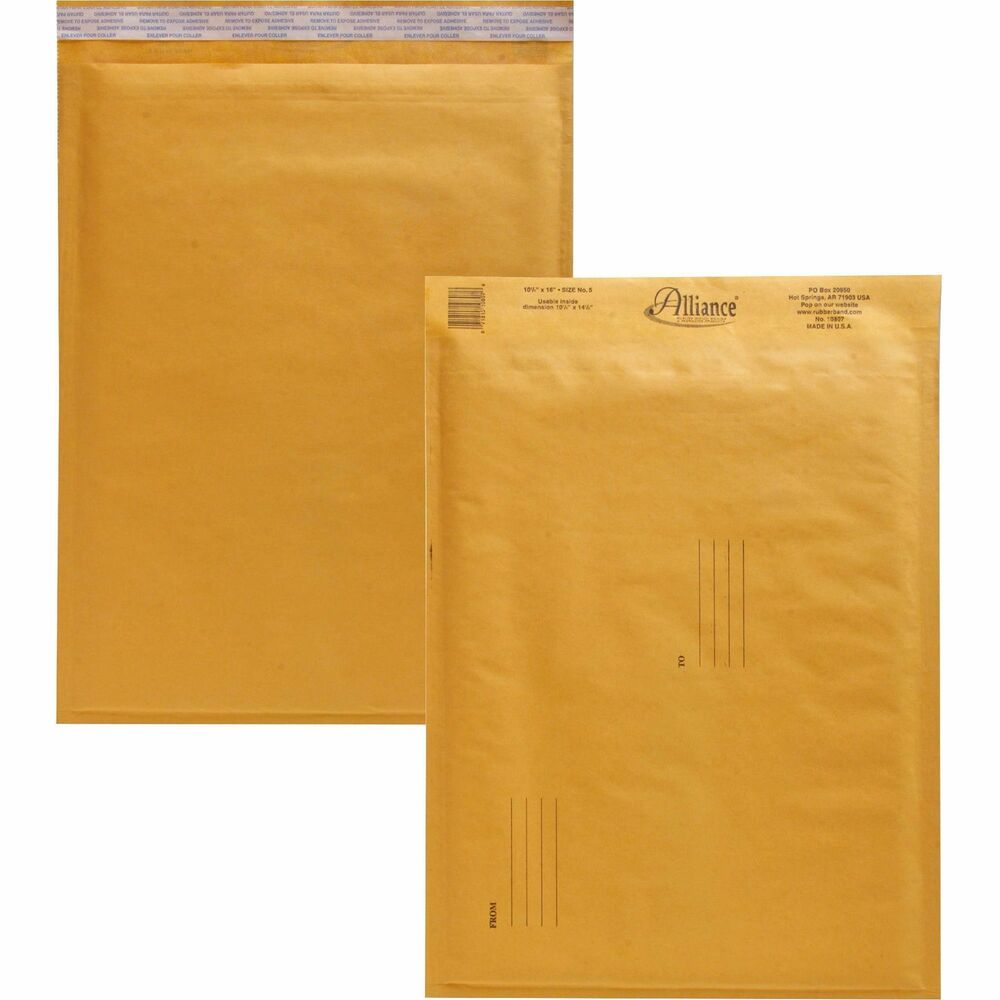 Image of Alliance Rubber Company Envelopes,No. 5,Bubble Cushioned,25/CT,10-1/2"x16"