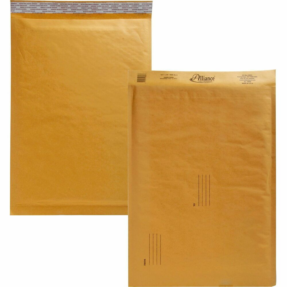 Image of Alliance Rubber Company Envelopes,No. 6,Bubble Cushioned,25/CT,12-1/2"x19"