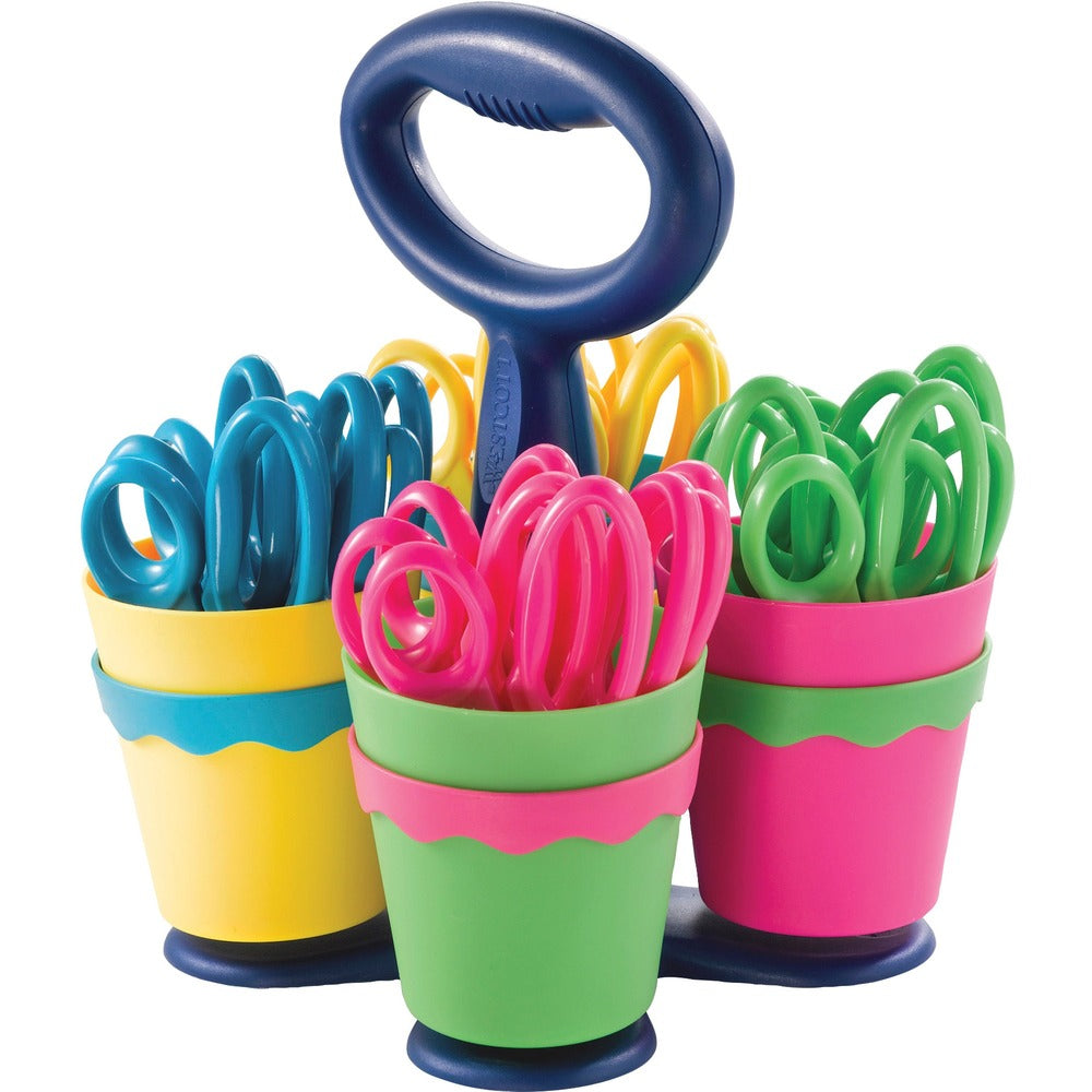 Image of Acme United Corporation Scissors Caddy,w/24 Scissors,Antimicrobial,Blunt,Assorted