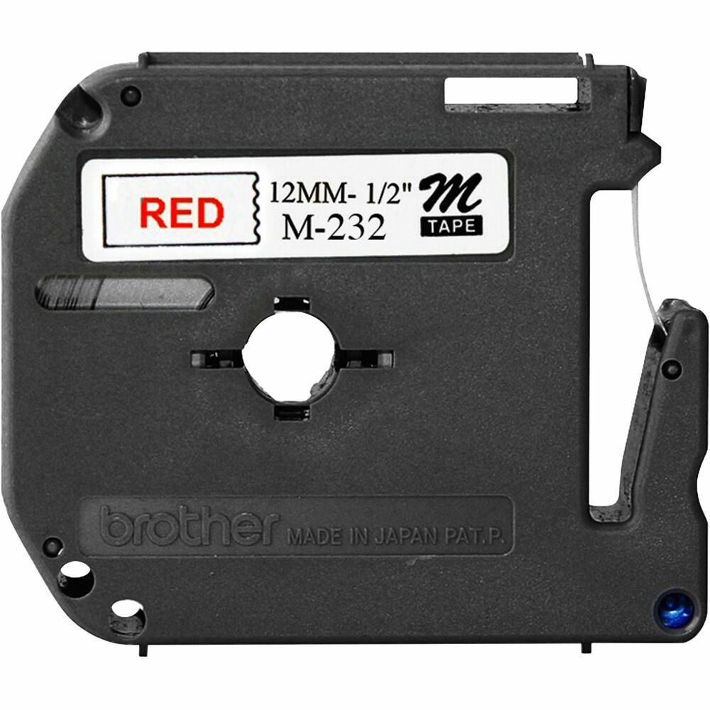 Image of Brother Labeling Tape, Nonlaminated, 1/2" Size, Red/White