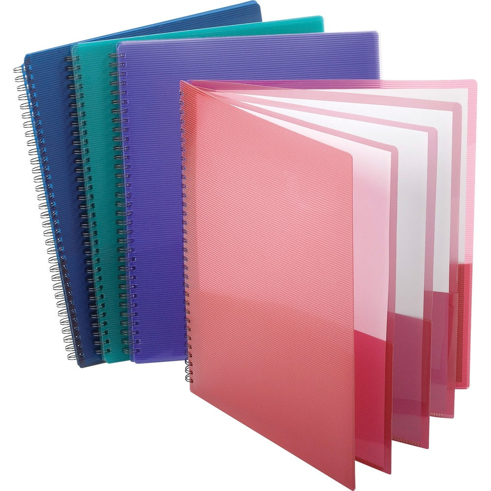 Image of Oxford Folder, 8 Pockets, Wire Bind, Letter, 200 Sh Capacity, AST