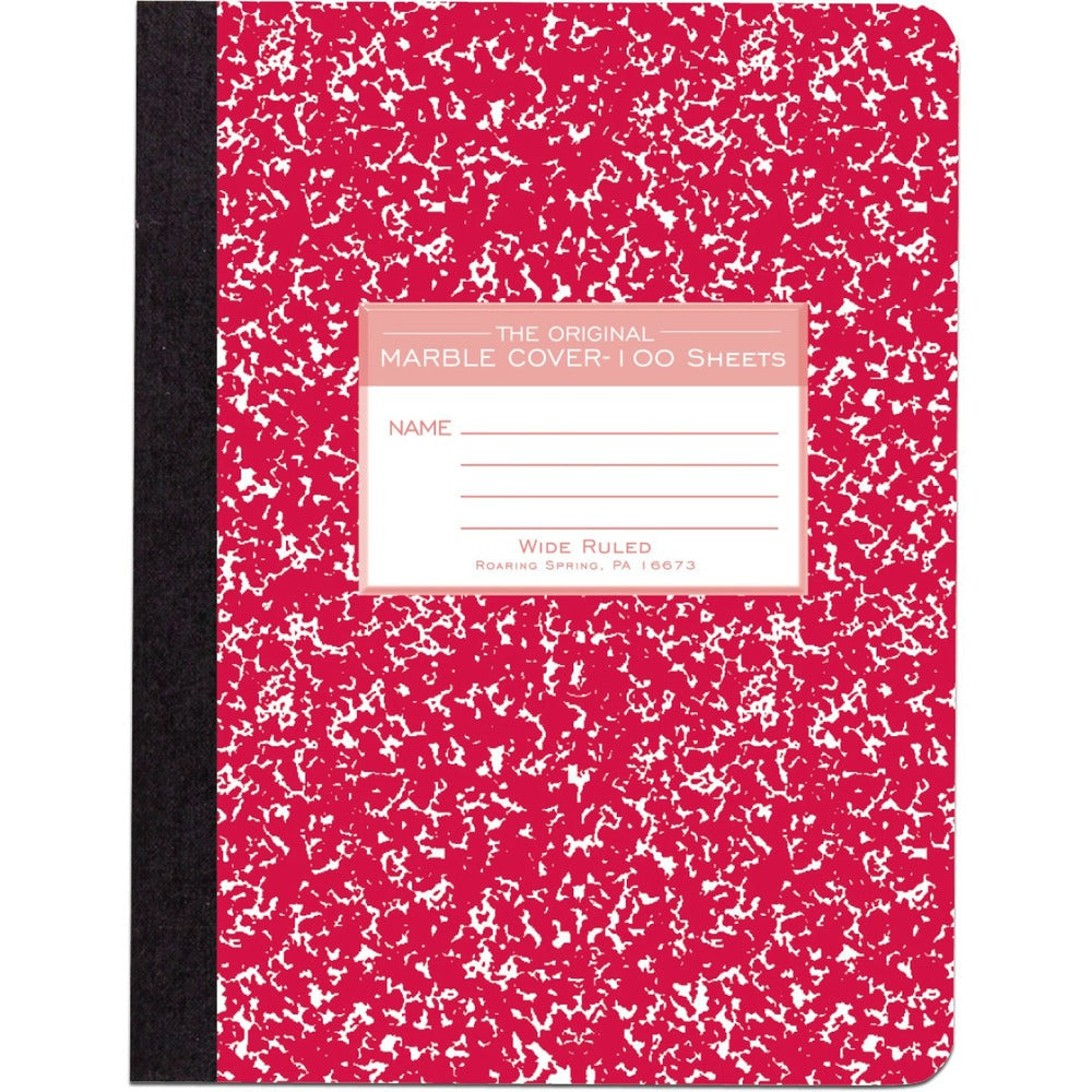 Image of Roaring Spring Paper Products Composition Book,Wide-Rld,100-Sht,7-1/2"x9-3/4",AST Marble