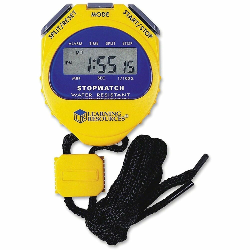 Image of Learning Resources Big-Digit Stopwatch, Alarm/Chime/Snooze, Blue/Yellow
