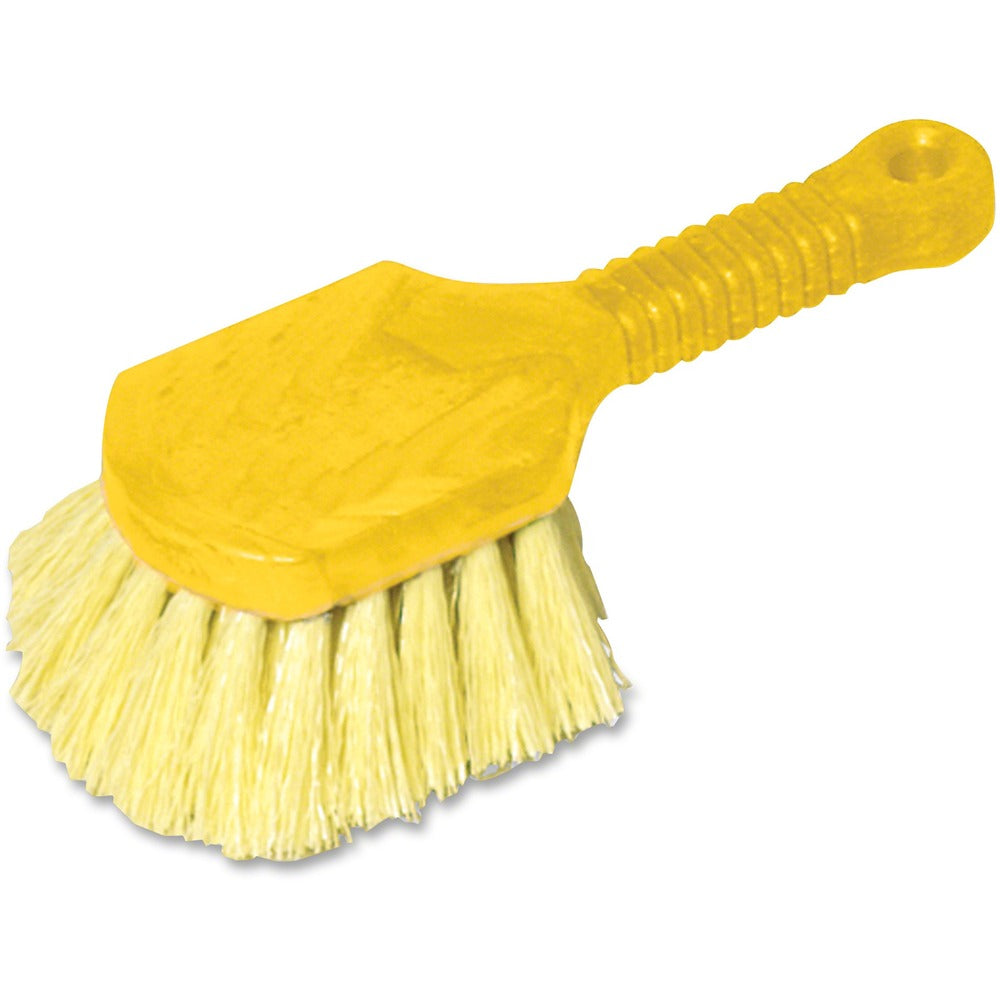 Image of Rubbermaid Commercial Products Scrub Brush, 8" Handle, Plastic, Yellow