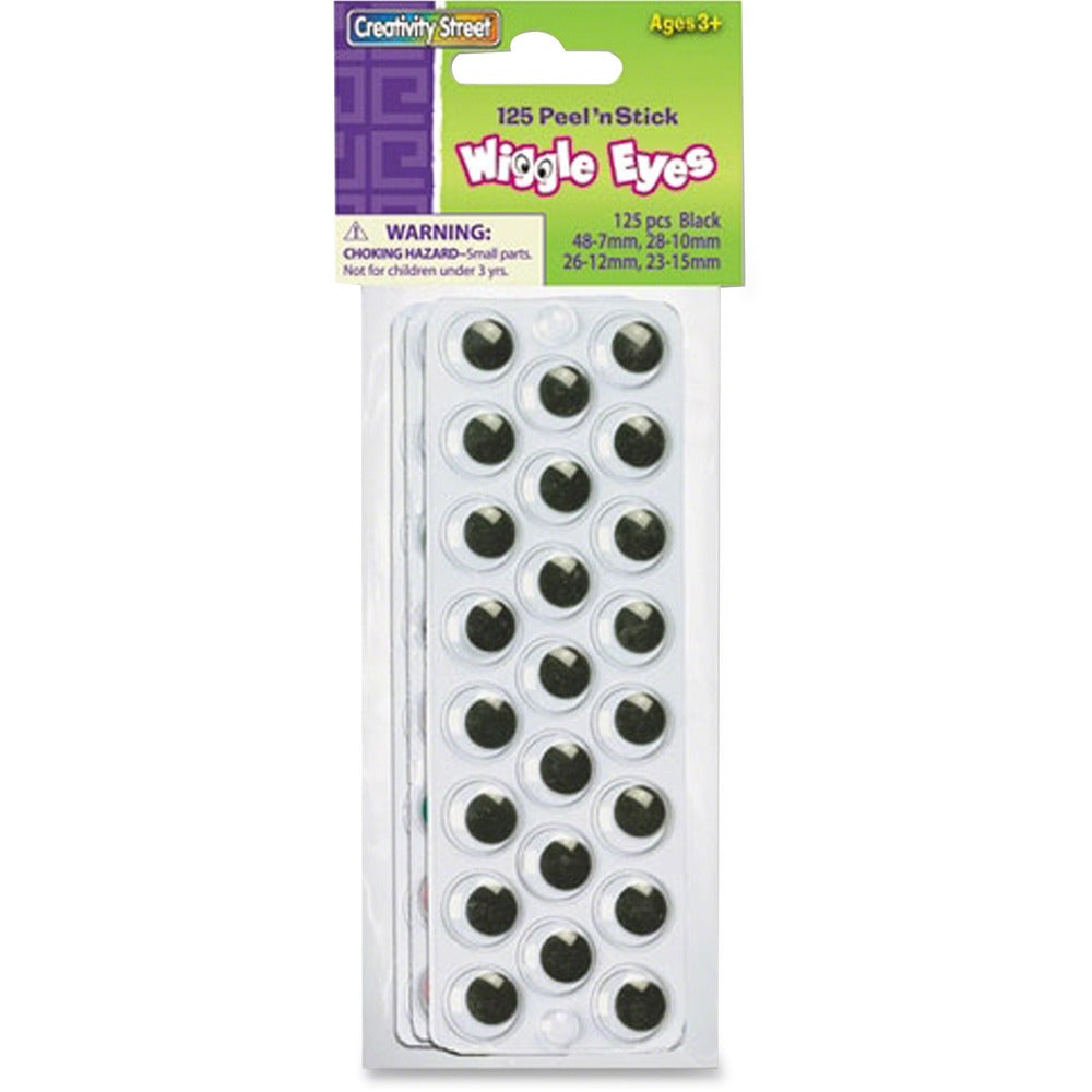 Image of Pacon Wiggle Eyes, Self-adhesive, 7/10/12/15mm, 137/PK, Black