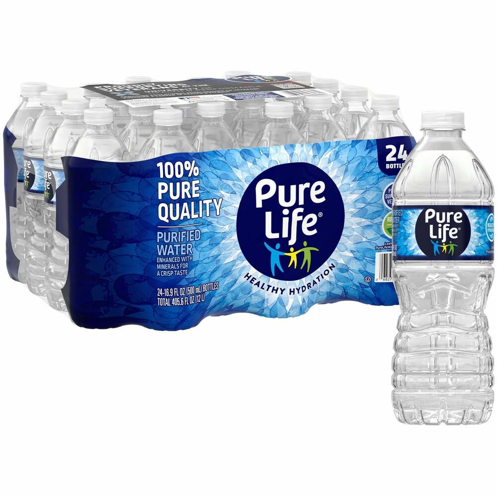 Image of Nestle Waters North America Purified Bottled Water, .5 Liter, 24/CT