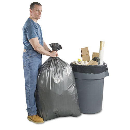 Image of Platinum Plus® Can Liners, 30 gal, 1.35 mil, 30" x 36", Gray, 10 Bags/Roll, 10 Rolls/Carton