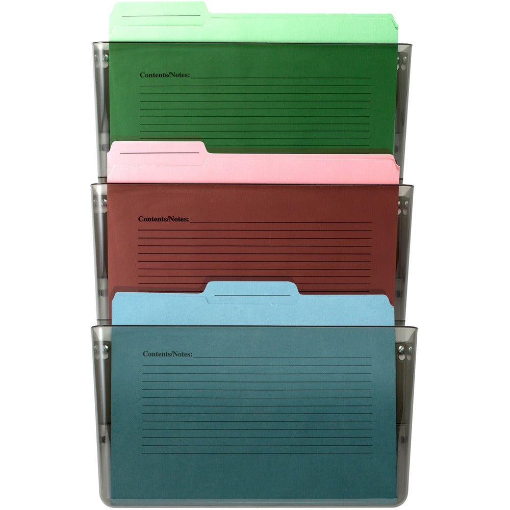 Image of Officemate Wall Files, Letter, 13"x4-1/8"x7", 3/BX, Smoke